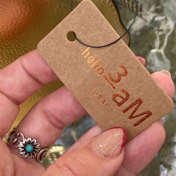 Hello 3 AM Gold Money Bag Crossbody Clutch - Picture 4 of 13